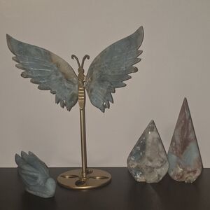 Butterfly Wing Sculpture with Crystal Accents